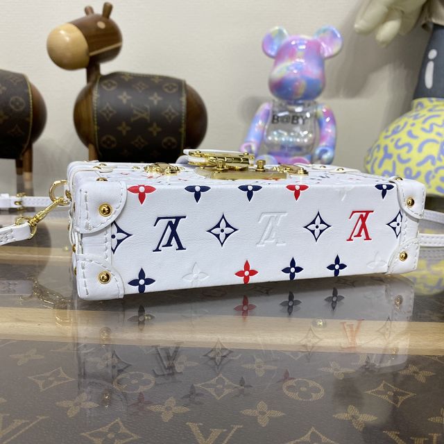 Louis vuitton original calfskin petite malle handbag M40273 white