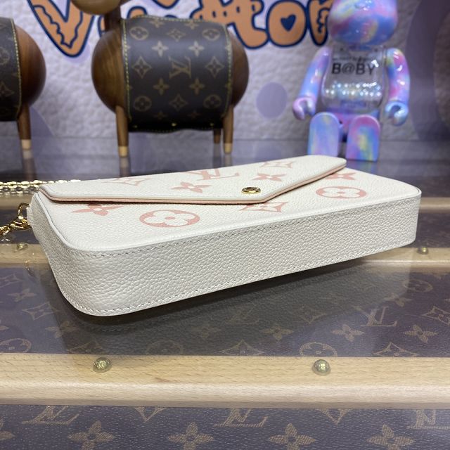 Louis vuitton original calfskin pochette felicie M81759 white&chamallow