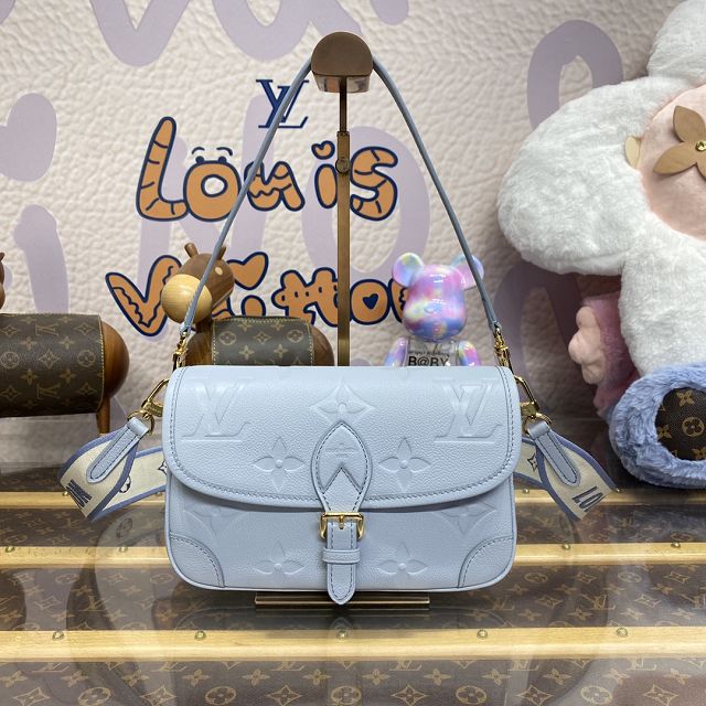 Louis vuitton original calfskin diane satchel M46846 light blue