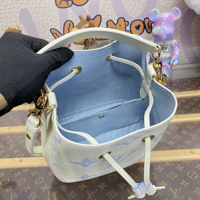 Louis vuitton original calfskin neonoe BB bucket M24048 white&blue