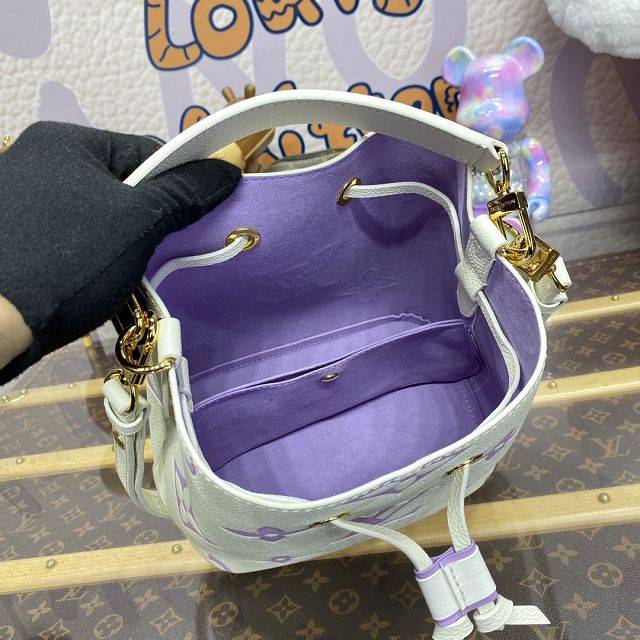 Louis vuitton original calfskin neonoe BB bucket M24048 white&purple