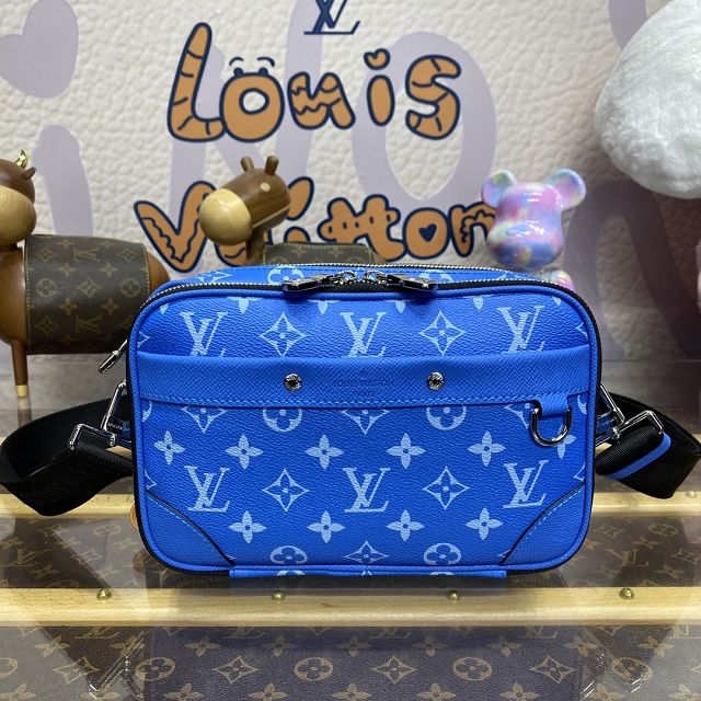 Louis vuitton original monogram canvas alpha messenger bag M31016 blue