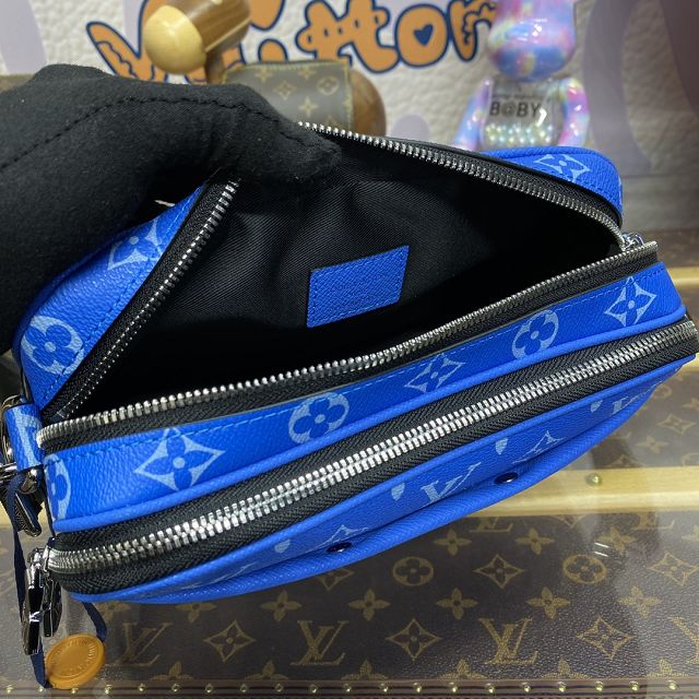 Louis vuitton original monogram canvas alpha messenger bag M31016 blue