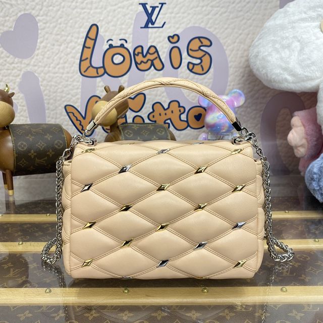 2024 Louis vuitton original lambskin GO-14 medium handbag M24151 beige