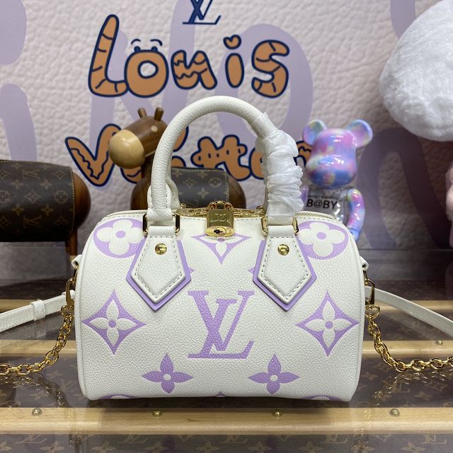 Louis vuitton original calfskin speedy 20 M46397 white&purple