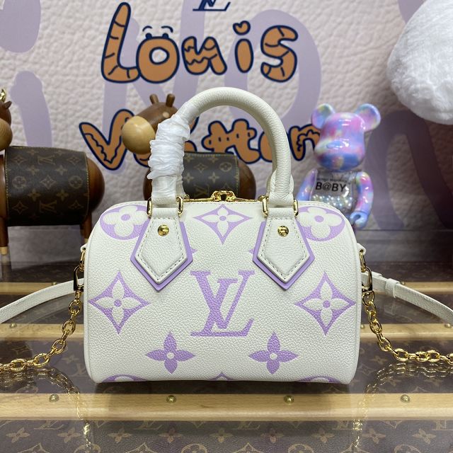 Louis vuitton original calfskin speedy 20 M46397 white&purple