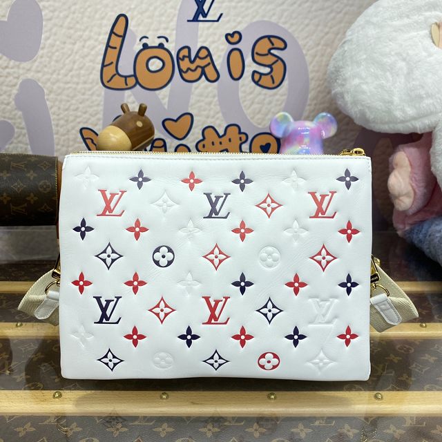 Louis vuitton original lambskin coussin pm bag M23466 white&red