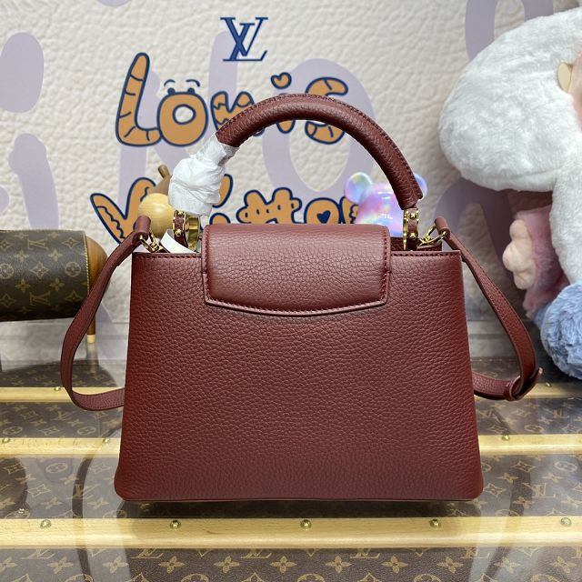 Louis vuitton original calfskin capucines BB handbag M21103 burgundy