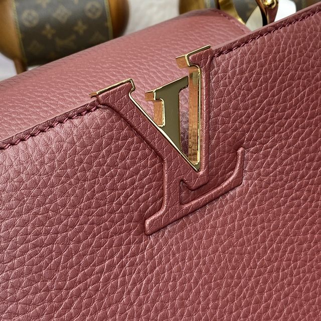 Louis vuitton original calfskin capucines mm handbag M59516 burgundy