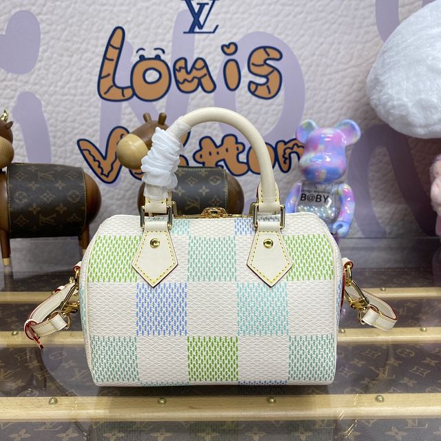 Louis vuitton original damier canvas nano speedy 20 N40515 pistachio