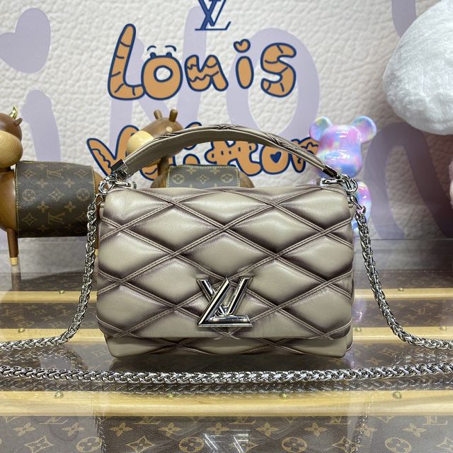 Louis vuitton original lambskin GO-14 medium handbag M23045 taupe