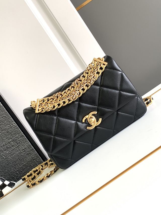 2024 CC original lambskin mini flap bag AS4595 black