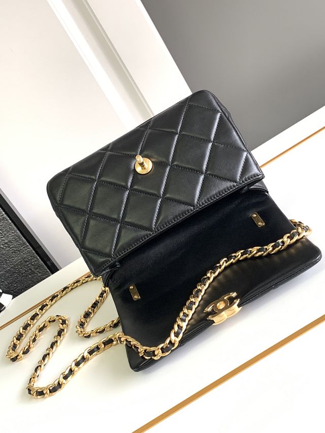 2024 CC original lambskin mini flap bag AS4595 black