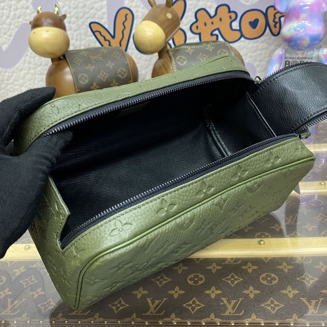 Louis vuitton original calfskin locker dopp kit M82576 khaki