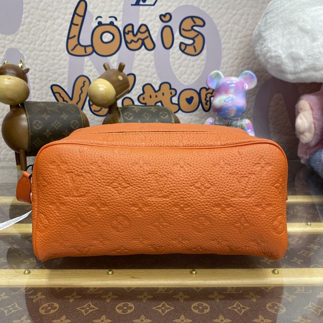 Louis vuitton original calfskin locker dopp kit M82576 orange