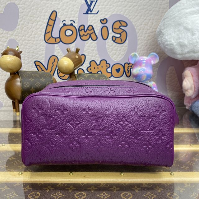 Louis vuitton original calfskin locker dopp kit M82576 purple