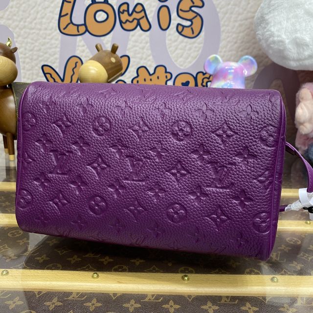 Louis vuitton original calfskin locker dopp kit M82576 purple