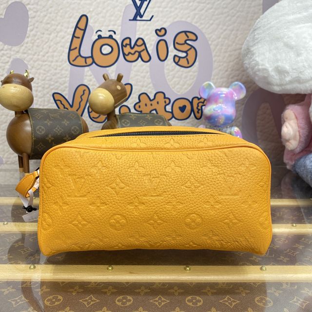 Louis vuitton original calfskin locker dopp kit M82576 yellow