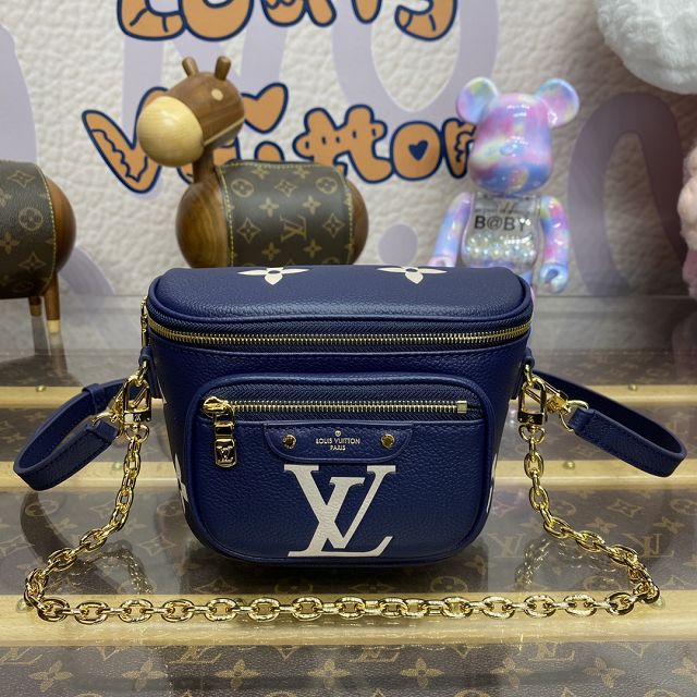 Louis vuitton original calfskin mini bumbag M85636 navy blue