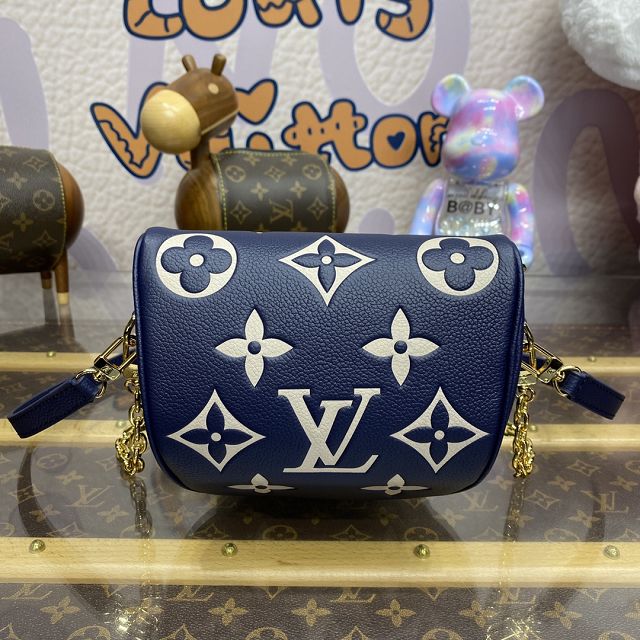 Louis vuitton original calfskin mini bumbag M85636 navy blue