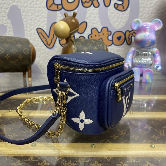 Louis vuitton original calfskin mini bumbag M85636 navy blue