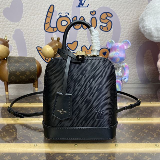 Louis vuitton original epi leather alma backpack M25103 black