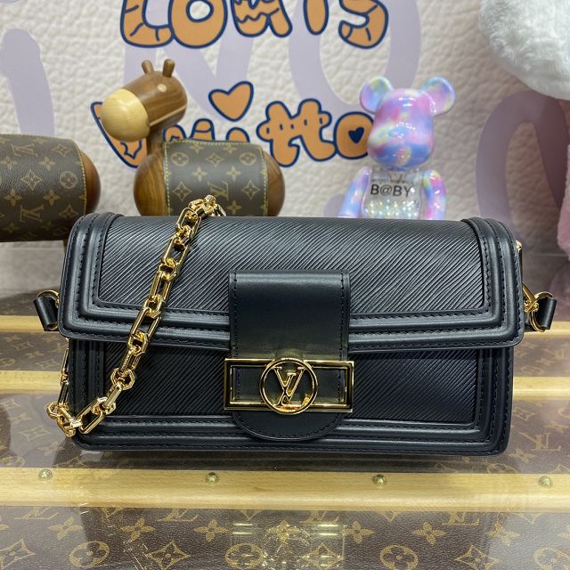 Louis vuitton original epi leather dauphine east-west M23603 black