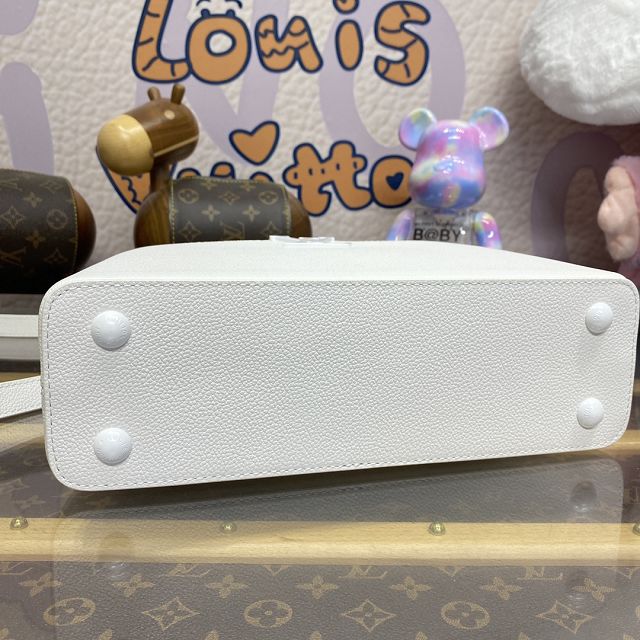 Louis vuitton original calfskin capucines east west BB M27186 white