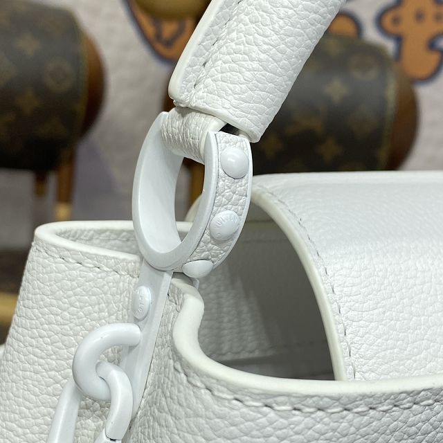 Louis vuitton original calfskin capucines east west mini M23956 white