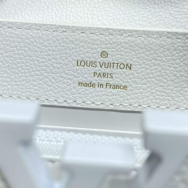 Louis vuitton original calfskin capucines east west mini M23956 white