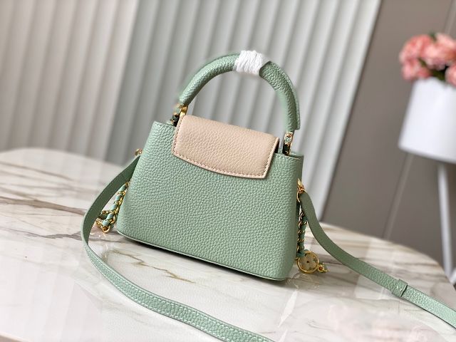 Louis vuitton original calfskin capucines mini handbag M23944 light green