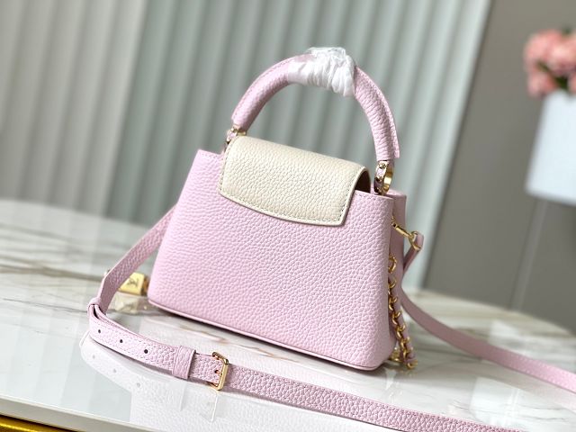 Louis vuitton original calfskin capucines mini handbag M23944 light pink