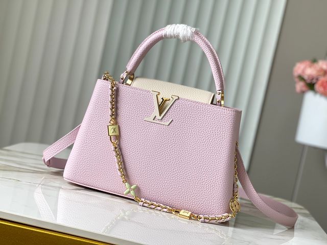 Louis vuitton original calfskin capucines mm handbag M59516 light pink