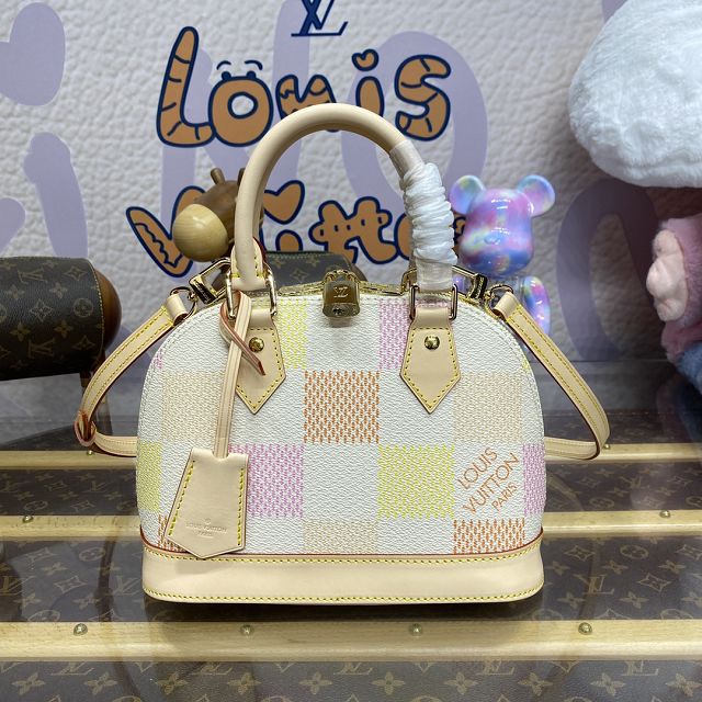 Louis vuitton original damier canvas alma bb handbag N40516 peach