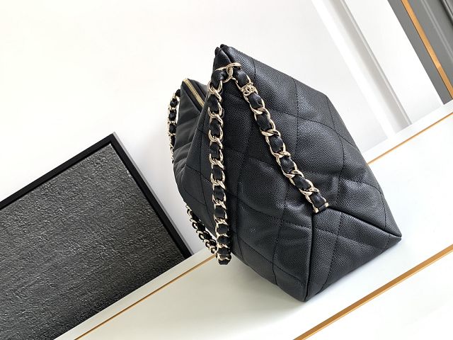 2024 CC original grained calfskin large hobo bag AS4246 black