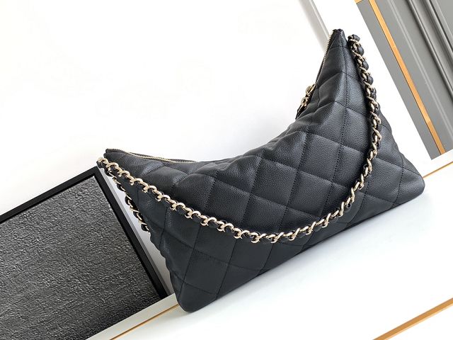 2024 CC original grained calfskin large hobo bag AS4246 black