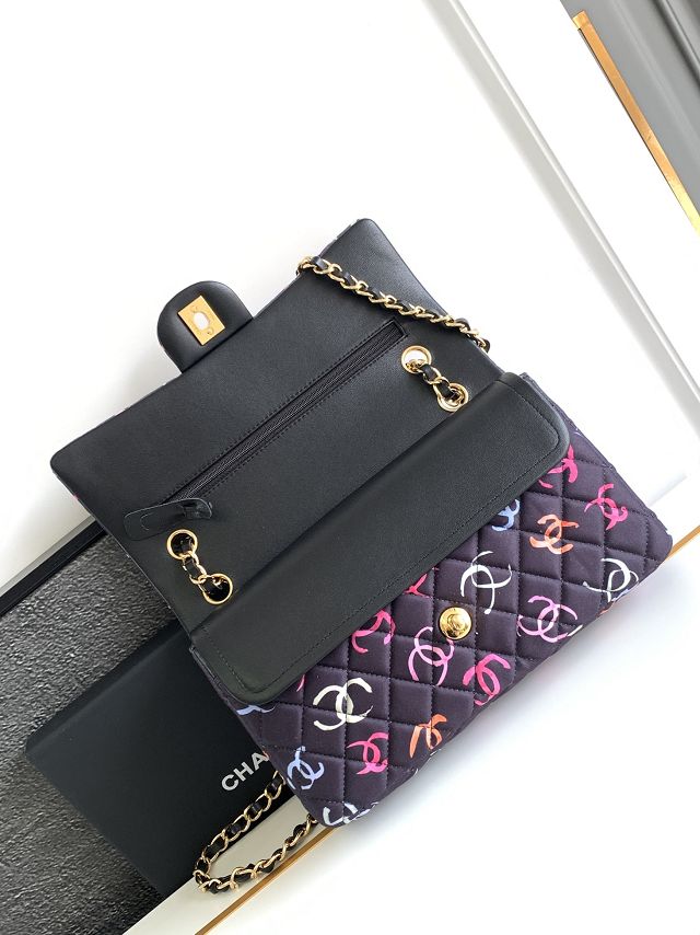 CC original fabric medium flap bag A01112 black