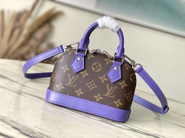 Louis vuitton original monogram canvas nano alma M83202 purple