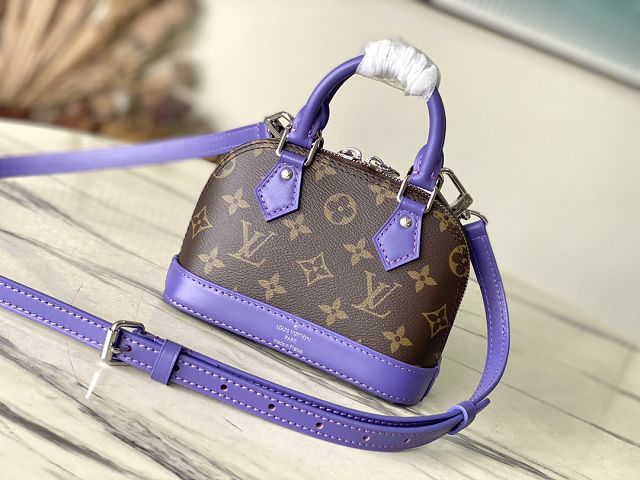 Louis vuitton original monogram canvas nano alma M83202 purple