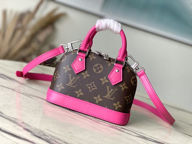 Louis vuitton original monogram canvas nano alma M83206 rose red