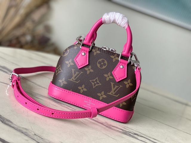 Louis vuitton original monogram canvas nano alma M83206 rose red