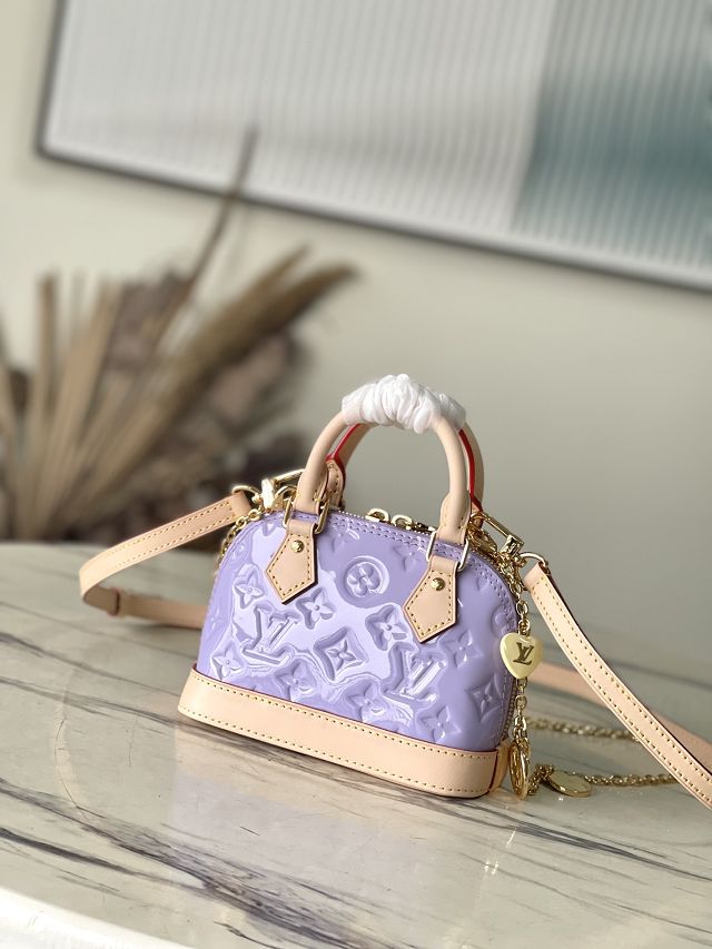 Louis vuitton original vernis calfskin nano alma M82974 purple