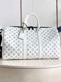 Louis vuitton original calfskin keepall bandouliere 50 M24954 white