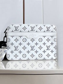 Louis vuitton original calfskin trio messenger bag M24754 white