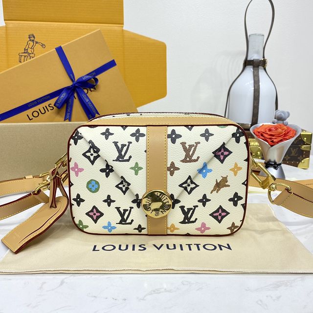 Louis vuitton original monogram canvas envelope messenger bag M24820 white