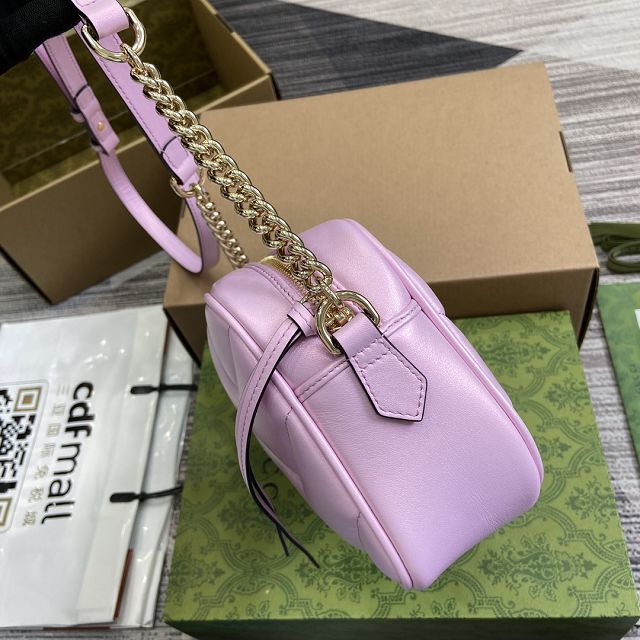 GG original iridescent calfskin small shoulder bag 447632 pink