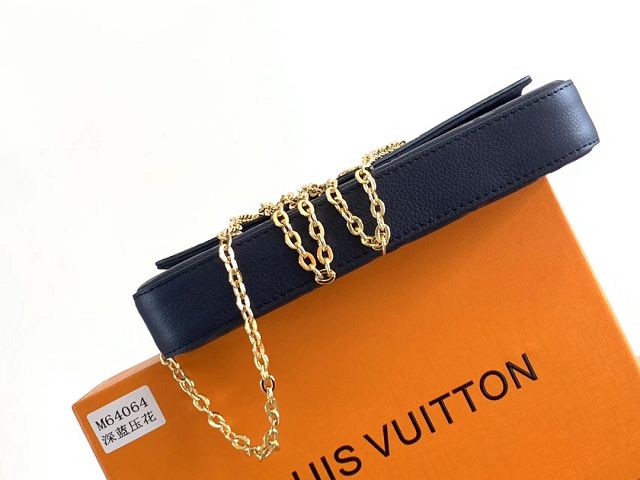 Louis vuitton original calfskin pochette felicie M64064 navy blue