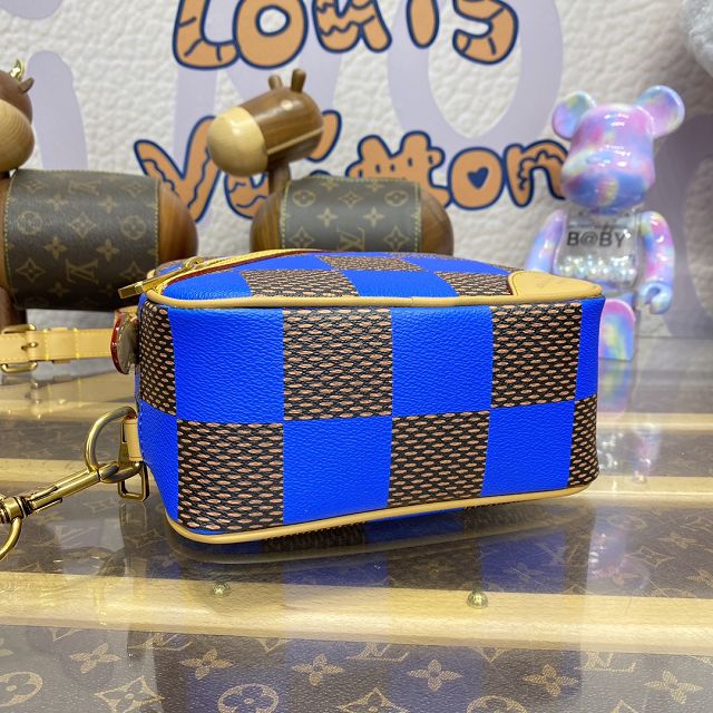 Louis vuitton original damier canvas chess messenger bag N40547 blue