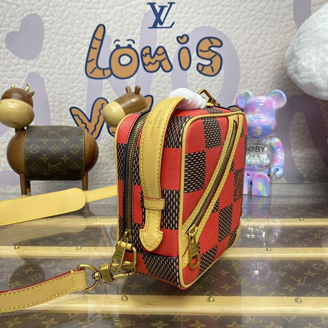 Louis vuitton original damier canvas chess messenger bag N40561 red