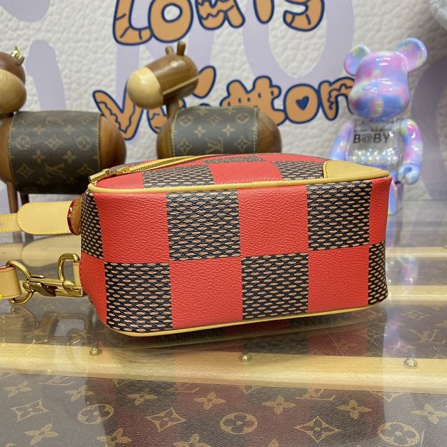 Louis vuitton original damier canvas chess messenger bag N40561 red